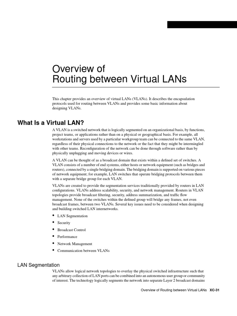 Overview Of Routing Between Virtual Lans What Is A Virtual Lan PDF