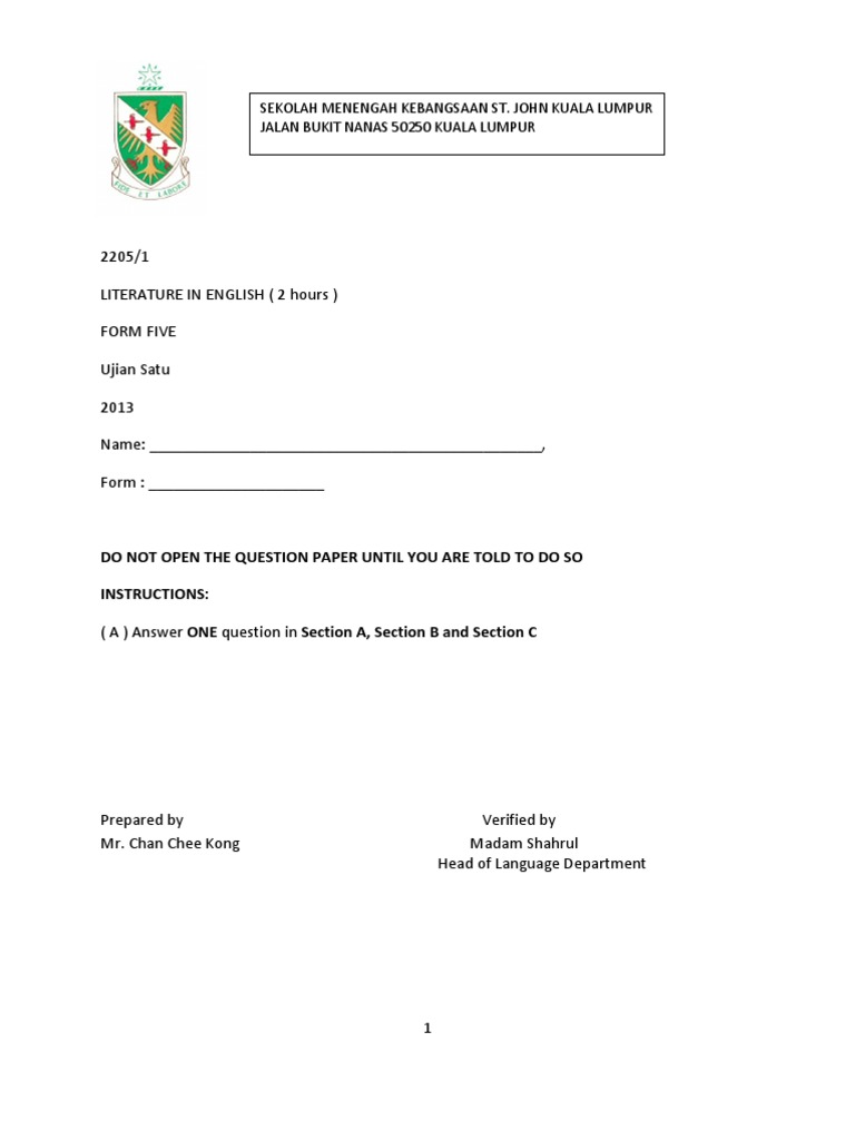 Ujian 1 2013  Poetry