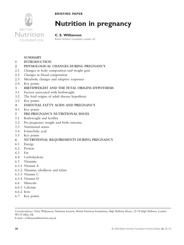 Nutrition in Pregnancy | PDF | Folic Acid | Diet & Nutrition