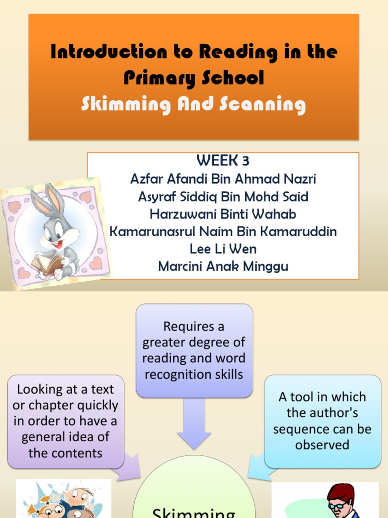 Skimming and Scanning Techniques in Reading | PDF | Speed Reading ...