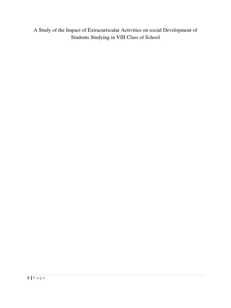 Impact of Extracurricular Activities on Students | PDF | Science ...