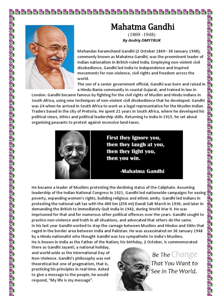Mahatma Gandhi: Leader of Non-Violence | PDF