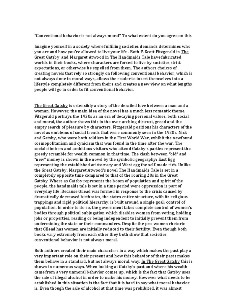 The Great Gatsby vs The Handmaids Tale | The Great Gatsby | Politics