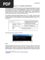 Fortran 77 Variables and Identifiers