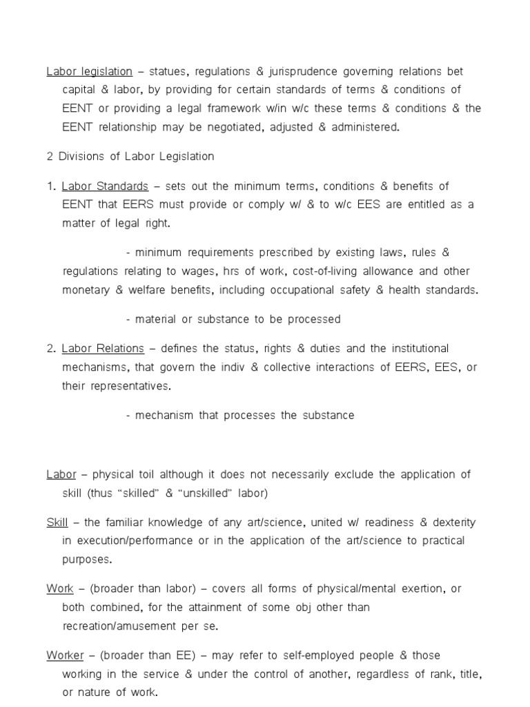 Overview of Labor Law and Social Legislation | PDF | Leasehold Estate ...