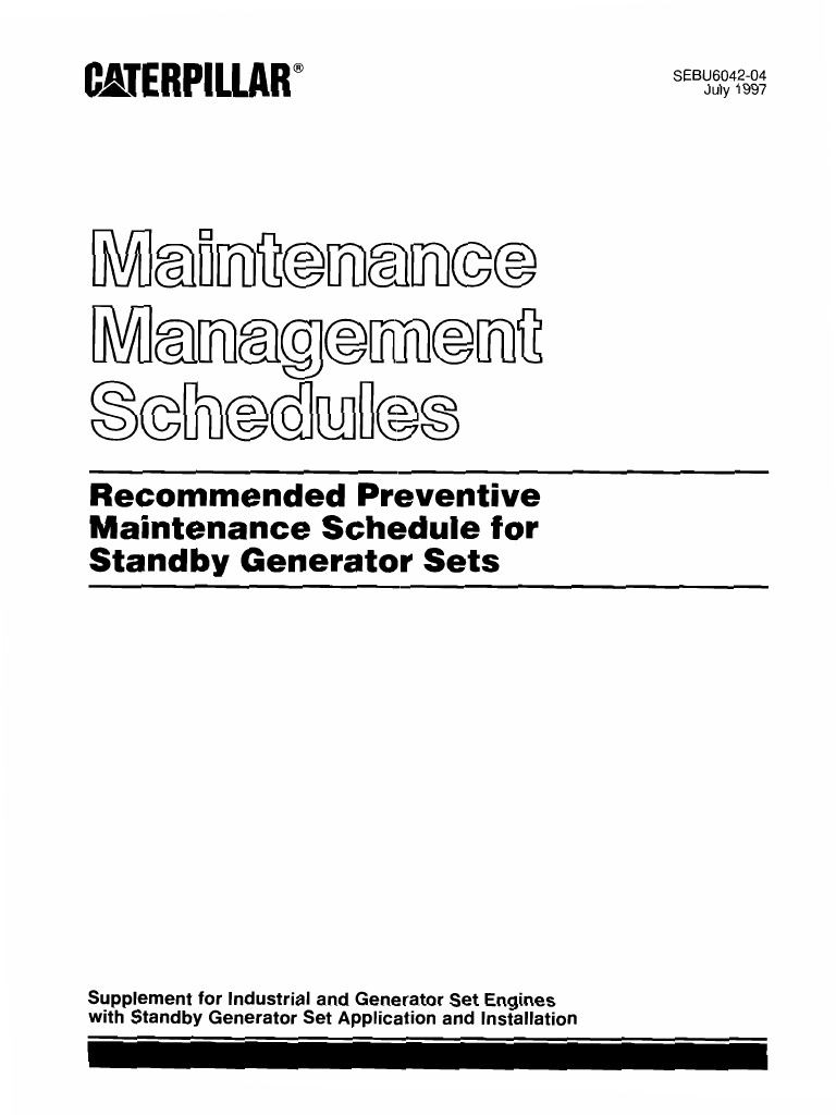 Caterpillar Maintenance Management Schedules Standby Generat PDF