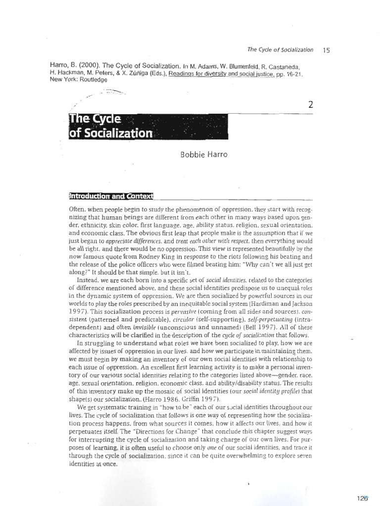 Haro, B. - The Cycle of Socialization | PDF