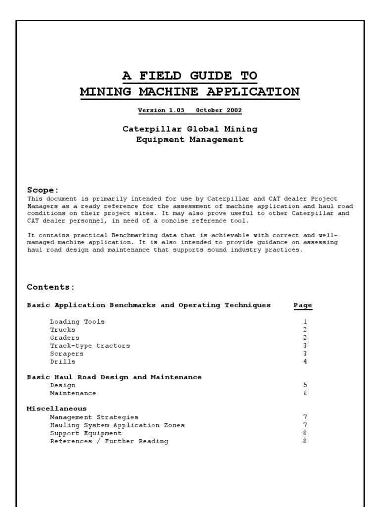 Mining Machine Application Guide | PDF | Tire | Loader (Equipment)
