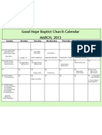 Good Hope Calendar March, 2013 