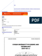 A Paper Presentation: Cochin University of Science and Technology
