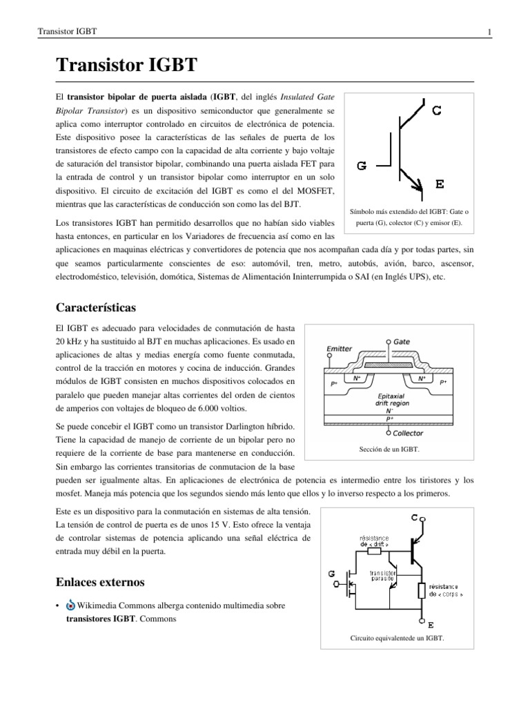 Transistor IGBT Ingeniería informática Ingeniería Eléctrica
