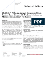 SAFC Biosciences - Technical Bulletin - EX-CELL™ NS0: An Animal-Component Free, Protein-Free, Chemically Defined Medium For Monoclonal Antibody Production