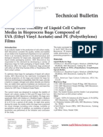 SAFC Biosciences - Technical Bulletin - Long-Term Stability of Liquid Cell Culture Media in Bioprocess Bags Composed of EVA (Ethyl Vinyl Acetate) and PE (Polyethylene) Films