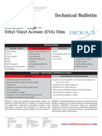 SAFC Biosciences - Technical Bulletin - BIOEAZE Bags - Ethyl Vinyl Acetate (EVA) Film