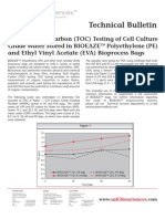 SAFC Biosciences - Technical Bulletin - Total Organic Carbon (TOC) Testing of Cell Culture Grade Water Stored in BIOEAZETM Polyethylene (PE) and Ethyl Vinyl Acetate (EVA) Bioprocess Bags
