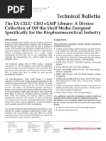 Download SAFC Biosciences - Technical Bulletin - The EX-CELL CHO cGMP Library A Diverse Collection of Off-the-Shelf Media Designed Specifically for the Biopharmaceutical Industry by SAFC-Global SN12819489 doc pdf