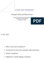 Hermite Mean Value Interpolation: Christopher Dyken and Michael Floater