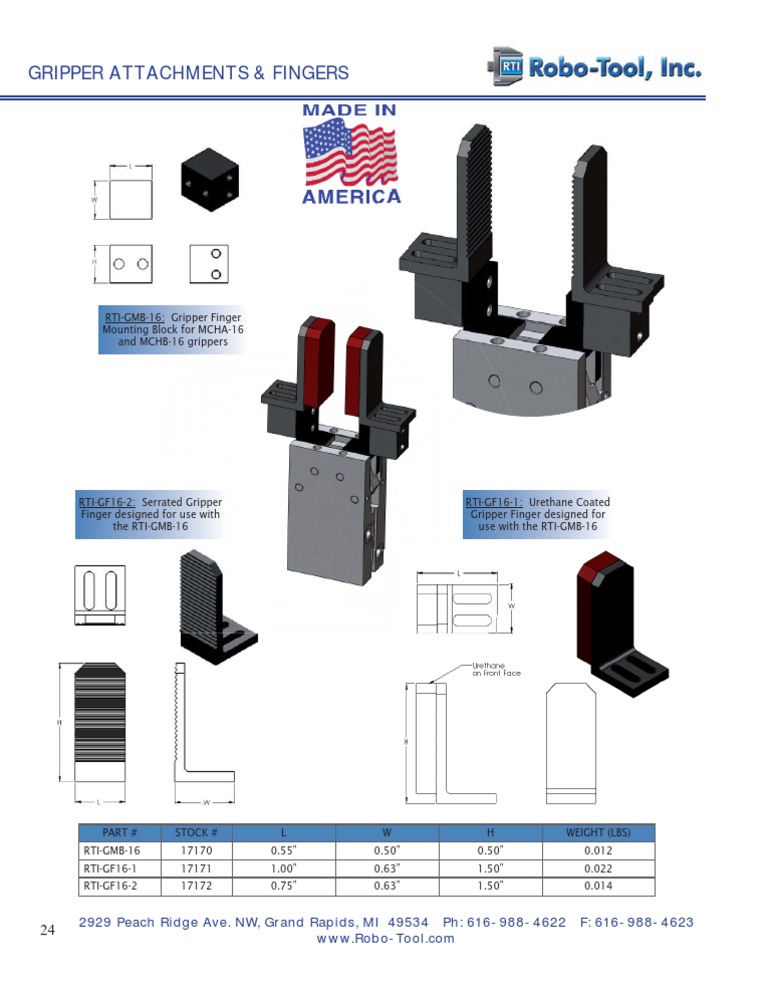 GripperAttachments&Fingers RevB | PDF