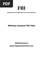 Whitney Houston FBI Files