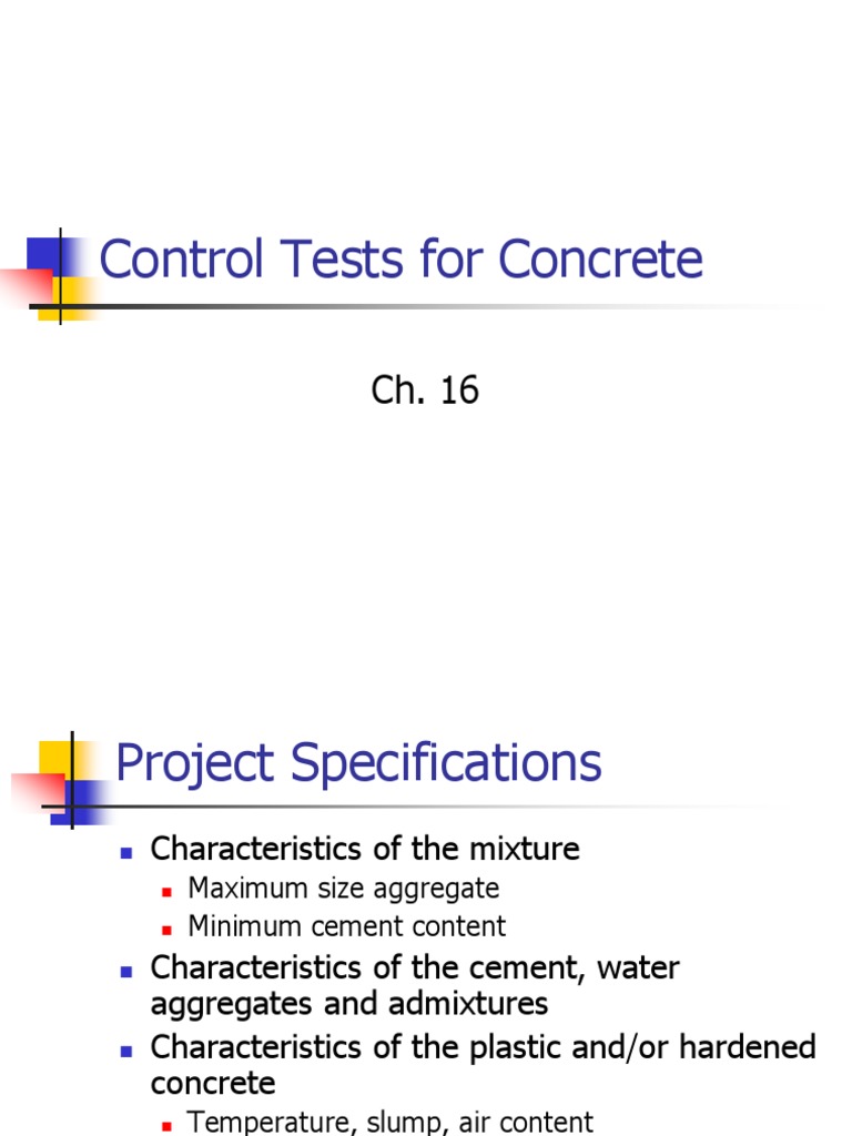 Concrete Control Tests and Specifications | PDF | Strength Of Materials ...