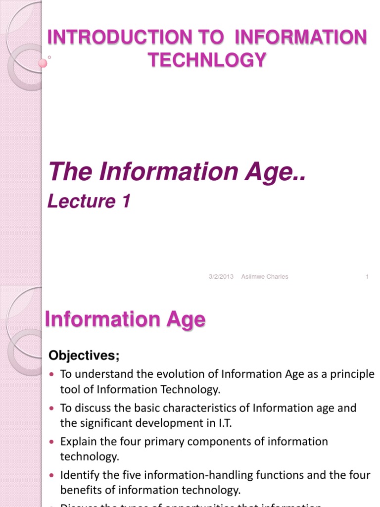 Characteristics of the Information Age | PDF | Information Technology ...