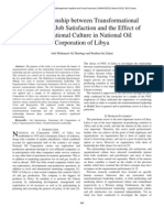 The Relationship Between Transformational, JOB Satisfaction and The Effect of Organizational Culture in NOC in Libya 1