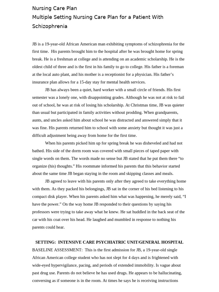 Nursing Care Plan for Schizophrenia | PDF | Delusion | Schizophrenia