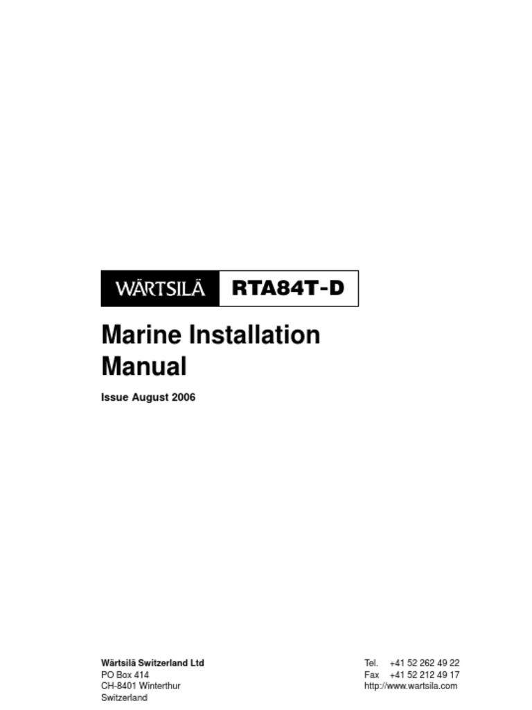 Wartsila o e RTA84t D Mim. | PDF
