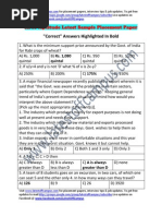 KPIT Sample Aptitude Placement Paper