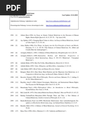 Bibliographie Zum Ethischen Relativismus Pdf Relativism Morality