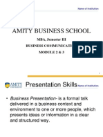 Presentation and interview skills for business communication