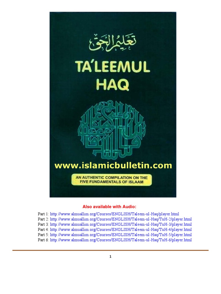 Taleemul Haq | PDF | Prophets And Messengers In Islam | Monotheistic ...