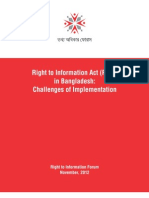 RTI Act in Bangladesh: Challanges of Implementation