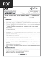 =(6 9) Esaf 2009 Ana Analista Administrativo Comunicacao Social Publicidade e Propaganda Prova
