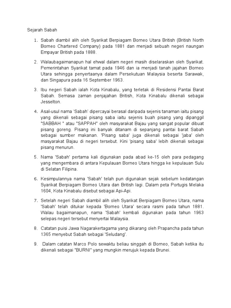 Sejarah Sabah