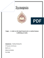 Synopsis: Topic: - A Study On The Legal Framework To Combat Human Trafficking in India