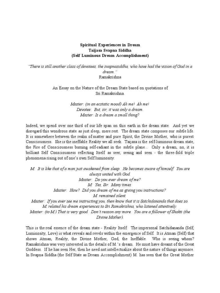 Spiritual Insights from Dream States | PDF
