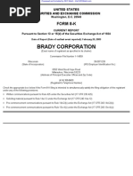 BRADY CORP 8-K (Events or Changes Between Quarterly Reports) 2009-02-24