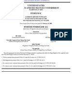 FOSTER WHEELER LTD 8-K (Events or Changes Between Quarterly Reports) 2009-02-24