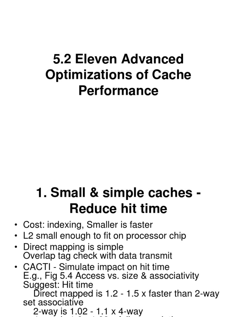 5.2 Eleven Advanced Optimizations of Cache Performance | PDF ...