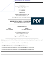 LEE ENTERPRISES, INC 8-K (Events or Changes Between Quarterly Reports) 2009-02-24