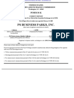 PS BUSINESS PARKS INC/CA 8-K (Events or Changes Between Quarterly Reports) 2009-02-24