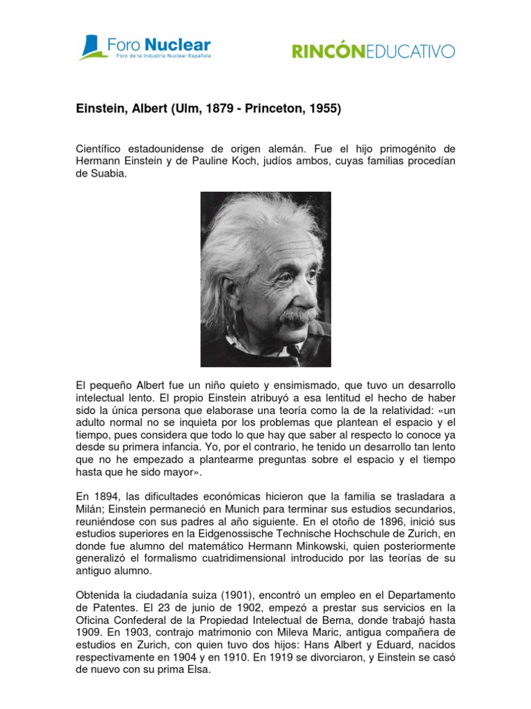 Albert Einstein | PDF | Albert Einstein | Teoría de la relatividad