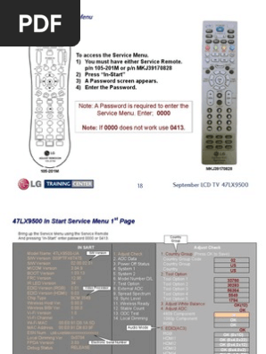 Service Remote Control Lg 47lx9500 3d Pdf Signal To Noise Ratio Usb Flash Drive