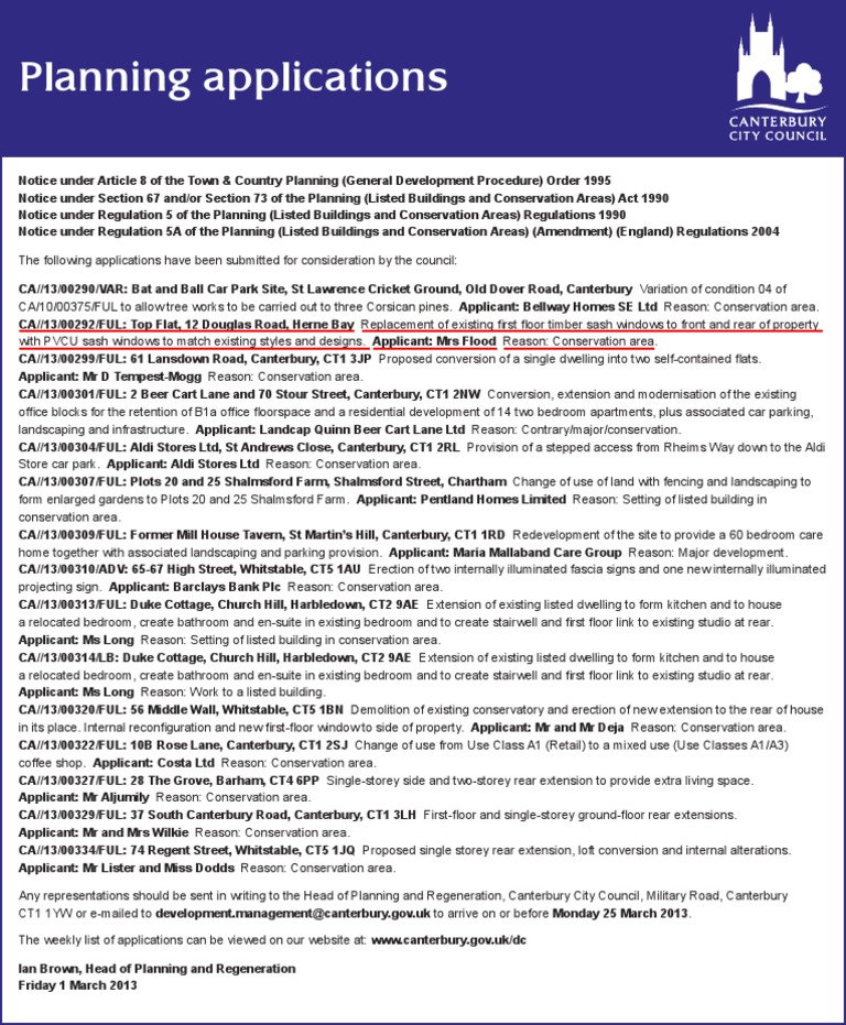 Canterbury Council Planning Applications | PDF | Canterbury | Local ...