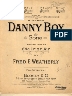 Danny Boy; Old Irish Air Sheet Music 1913