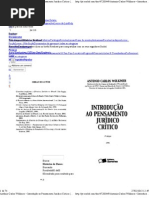 Antônio Carlos Wolkmer – Introdução ao Pensamento Jurídico Crítico (2º Pergunta)