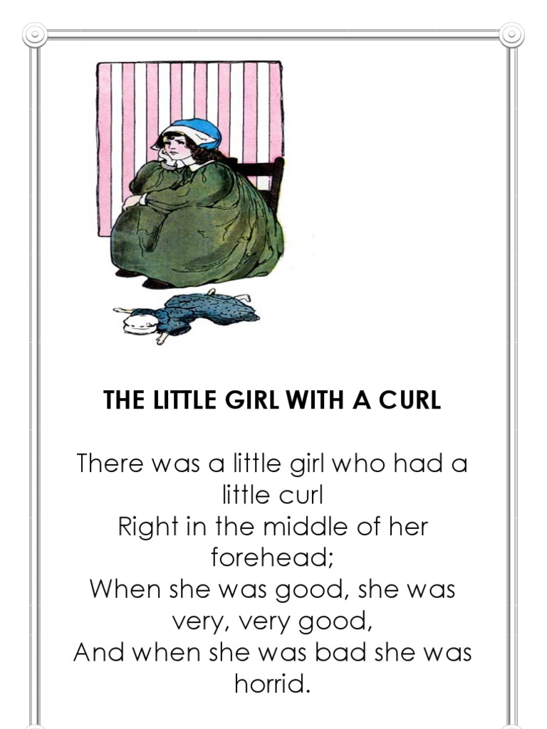 The Little Girl With A Curl PDF Genres Of Poetry Traditional