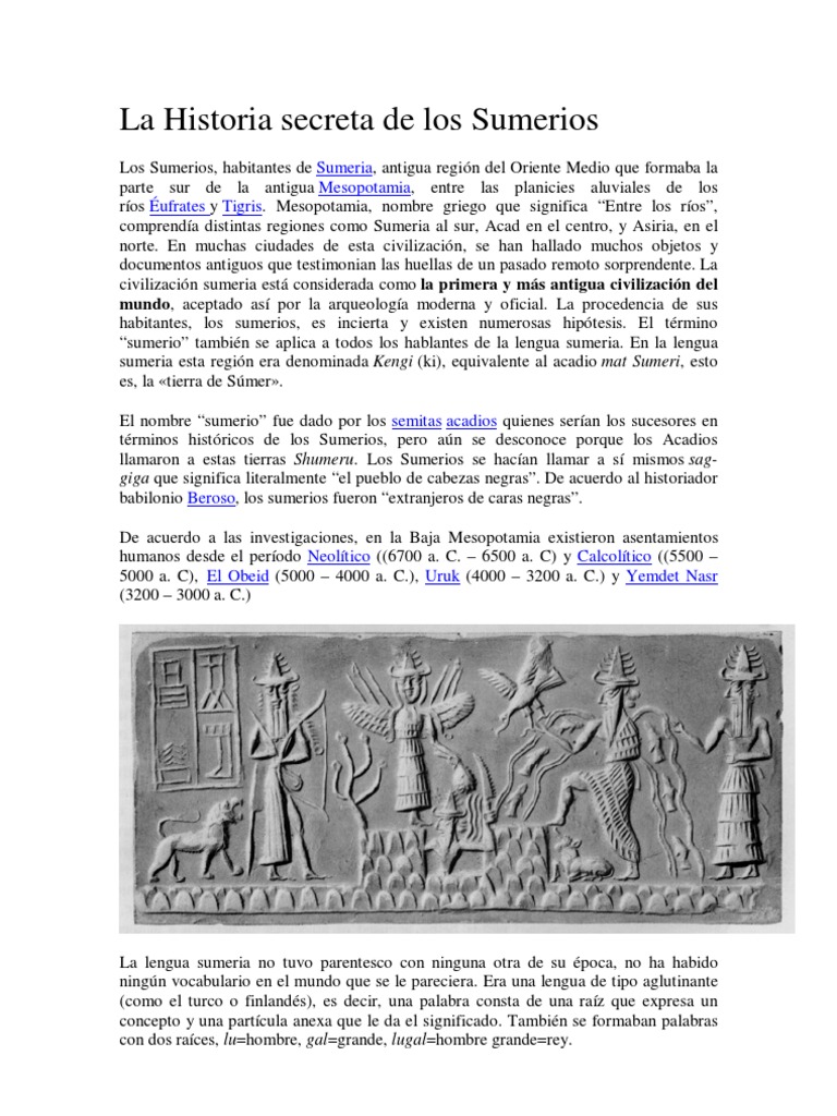 La Historia Secreta de Los Sumerios | PDF | Sumeria | Jardín del Edén