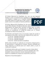 Solicitud de Matricula Curso de Capellania